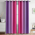 Yakamok Ombre Pink and Purple Curtains for Bedroom, Gradient Room Darkening Curtains, Grommet Thermal Insulated Light Blocking Window Drapes/Curtain for Living Room,52 x 84 Inch,2 Panels
