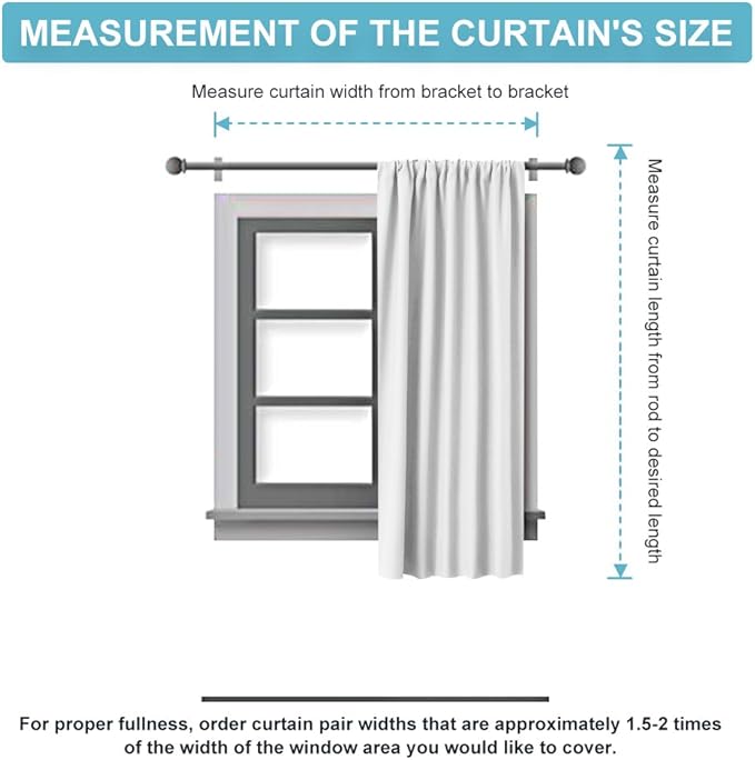 RYB HOME Bedroom Blackout Curtains 45 inches Length - Black Curtains Light UV Block Insulated Energy Saving Drapes for Bedroom Dining Living Room, 42 x 45 inches Long, Black, Set of 2