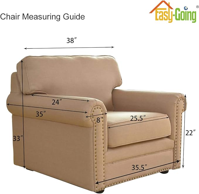 Easy-Going Stretch Chair Sofa Slipcover 1-Piece Couch Sofa Cover Furniture Protector Soft with Elastic Bottom for Kids, Pet. Spandex Jacquard Fabric Small Checks (Chair, ASH Rose)
