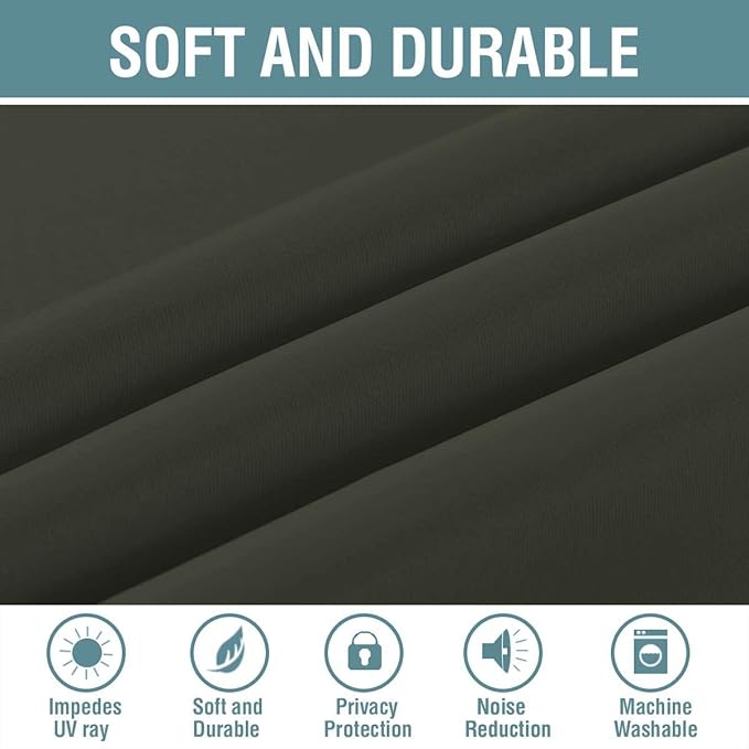 H.VERSAILTEX Blackout Patio Curtains 100 x 84 Inches for Sliding Door Extral Wide Blackout Curtain Panels Thermal Insulated Room Divider - Grommet Top, 7' Tall by 8.5' Wide - Olive