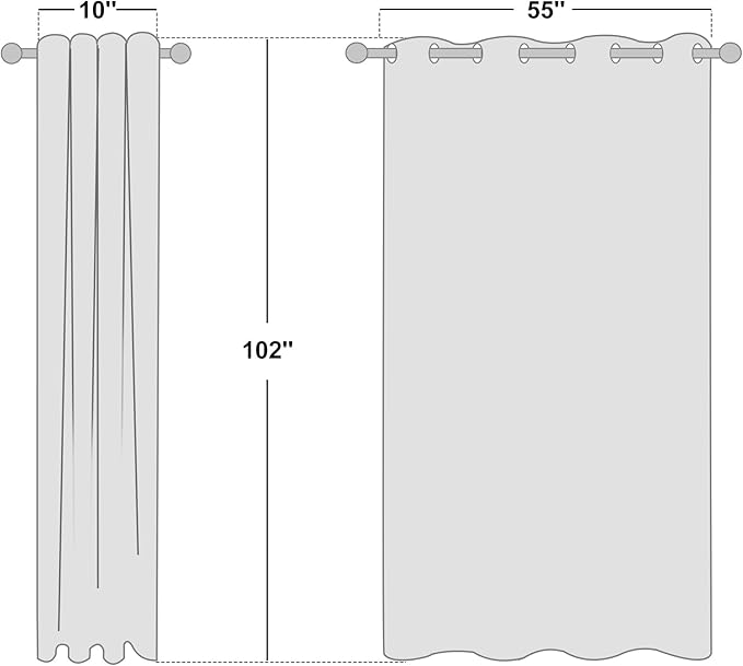 NICETOWN Beige Room Darkening Curtains 102" Long for Boho Farmhouse Home Decoration, 55" Wide, Set of 2, Window Treatment Total Privacy Drape Panels for Bedroom Guest Room