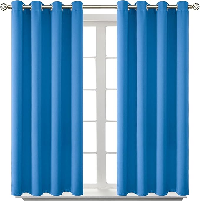 BGment Room Darkening Curtains 54 Inches Long - Grommet Thermal Insulated Drapes Window Treatment Curtains for Bedroom, 2 Panels, 52 x 54 Inch, Classic Blue