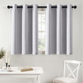 MIULEE Short Curtains for Windows - Greyish White Blackout Half Window Curtains Thermal Insulated Privacy Drapes for Kitchen Bedroom Bathroom Grommet Top Small Basement Tiers W40 x L36 Inch 2 Panels
