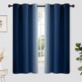 Yakamok Light Blocking Ombre Curtains, Greyish White and Blue Gradient Color Curtains, Room Darkening Grommet Window Drapes for Bedroom(Blue, 42x63 Inch, 2 Panels)