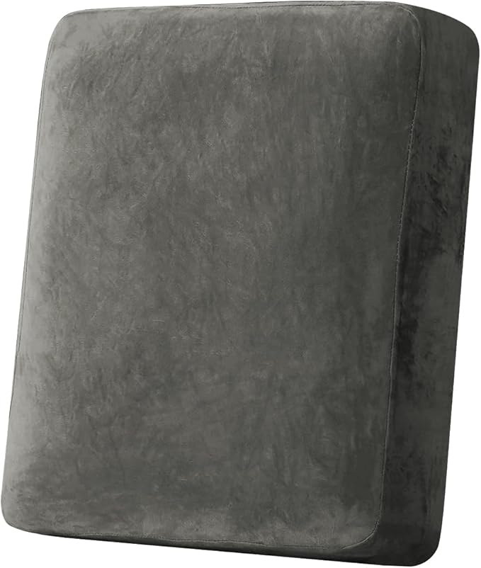 Couch Cover Stretch Velvet Sofa Cushion Cover 1-Piece - Elastic Washable Slipcover for Seat or Backrest, Couch Seat Covers for Sofas (Grey)