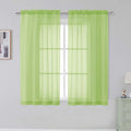 Simplebrand Lime Sheer Curtains 63 Inch Length 2 Panels, Rod Pocket Solid Color Window Sheer Curtain Panels, Elegant Curtains & Drapes for Living Room, Bedroom 2 Panels (Ivory, 42" W x 63" L)