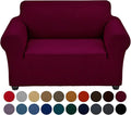 Joccun Stretch Chair Couch Cover,1-Piece Sofa Slipcover Spandex Jacquard Fabric Sofa Covers with Elastic Bottom,Washable Furniture Protector for Dogs,Cats,Kids(Armchair,Burgundy)