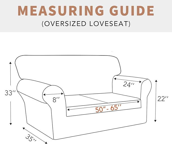 Easy-Going 100% Waterproof Oversized Loveseat Couch Cover, Dual Waterproof Sofa Cover, Stretch Jacquard Sofa Slipcover, Leakproof Furniture Protector for Kids, Pets, Dog and Cat, Sand