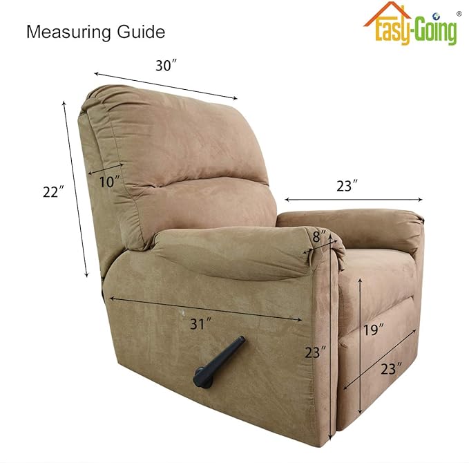 Easy-Going Recliner Chair Slipcover Reversible Sofa Cover Water Resistant Couch Cover Furniture Protector with Elastic Straps for Pets Dog (Recliner 22 inch, Ivory/Ivory)