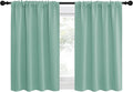 NICETOWN 2 Panels Blackout Curtains, Rod Pocket Thermal Insulated Drapes for Kitchen, Heavy Duty Small Window Treatment for Dorm Room, Studio Apartment, Basement (Aqua, W42 x L30)