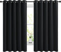 NICETOWN Blackout Curtains Panels for Bedroom, 2 Panels, 66 x 60 Inch, Black, 3 Pass Microfiber Noise Reducing Thermal Insulated Solid Ring Top Blackout Window Drapes