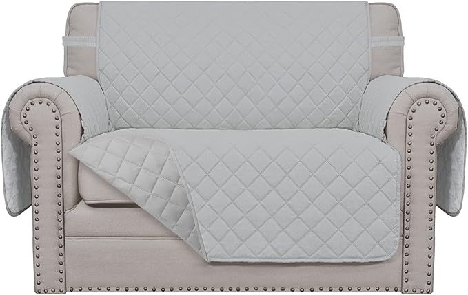 Easy-Going Oversized Chair Sofa Slipcover Reversible Sofa Cover Water Resistant Couch Cover Furniture Protector Cover with Elastic Straps for Pets Dog (Oversized Chair, Light Gray/Light Gray)