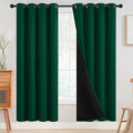 SimpleHome 100% Blackout Curtains for Bedroom,Thermal Insulated Dark Green Grommet Window Drapes Room Darkening Curtains for Living Room with Black Back,52 x 72 Inch,2 Panels