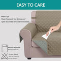 Loveseat Sofa Cover Reversible Couch Cover for Dogs – Khaki/Light Grey