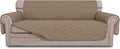 Easy-Going 4 Seater Sofa Slipcover Reversible Sofa Cover Water Resistant Couch Cover with Foam Sticks Elastic Straps Furniture Protector for Pets Children Dog Cat (XX-Large, Beige/Beige)