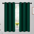 Yakamok Light Blocking Room Darkening Thermal Insulated Blackout Curtains Solid Grommet Top Window Drapes for Bedroom,42W x 63L,Dark Green,2 Panels