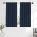 PONY DANCE Bedroom Blackout Curtains - 54 Inches Long Curtain Drapes with Back Loops Slot with Rod Pocket Design Privacy Protect Energy Saving, 52 W x 54 L, Navy Blue, 1 Pair
