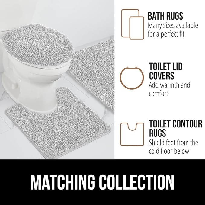GORILLA GRIP Bath Rug Mat 54x24, Soft Absorbent Chenille, Quick Dry Microfiber - Image 8