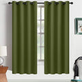 Yakamok Olive Green Blackout Curtains 63 Inches Length with Grommet Green Room Darkening Thermal Insulated Curtain Set of 2 Drapes for Bedroom Living Room, 52W x 63L,2 Panels