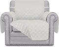 Easy-Going Chair Sofa Slipcover Reversible Sofa Cover Water Resistant Couch Cover Furniture Protector Cover with Elastic Straps for Pets Kids Children Dog Cat (Chair, Ivory/Ivory)