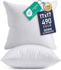 Utopia Bedding 17x17 Pillow Inserts, Set of 2, White – Indoor Decorative Throw Pillows for Bed, Sofa & Couch – Soft, Supportive & Fluffy Cushion Inserts