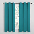 NICETOWN Room Darkening Curtains 63 inch Length 2 Panels, Thermal Insulated Grommet Blackout Curtains for Modern Casual Elegant Bedroom Kids Room Theme Decoration (Peacock Teal, 2 Pieces, W42)