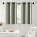 MIULEE Short Curtains for Windows - Sage Green Blackout Half Window Curtains Thermal Insulated Privacy Drapes for Kitchen Bedroom Bathroom Grommet Top Small Basement Tiers W40 x L36 Inch 2 Panels