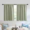 RYB HOME Blackout Privacy Bathroom Window Curtains, Short Thermal Insulated Heat Blocking Privacy Rod Pocket Half Window Curtain Tiers for Nursery Bedroom, Width 42 by Length 30, Sage Green, 2 Panels