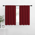 NICETOWN 30 inch Curtains for Small Windows, Thermal Insulated Privacy Short Drapes for Kitchen Bathroom (Set of 2, Burgundy Red, 34" Wide)