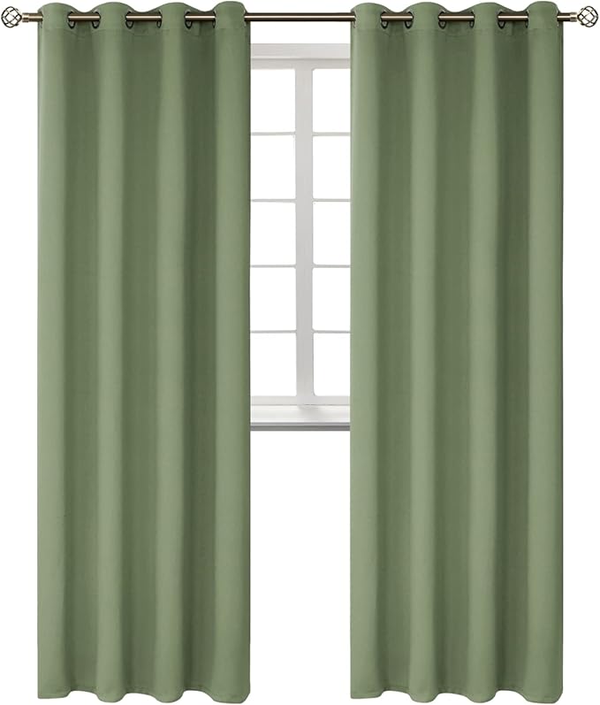 BGment Room Darkening Curtains 108 Inches Long - Grommet Thermal Insulated Drapes Window Treatment Curtains for Bedroom, 2 Panels, 52 x 108 Inch, Grass Green
