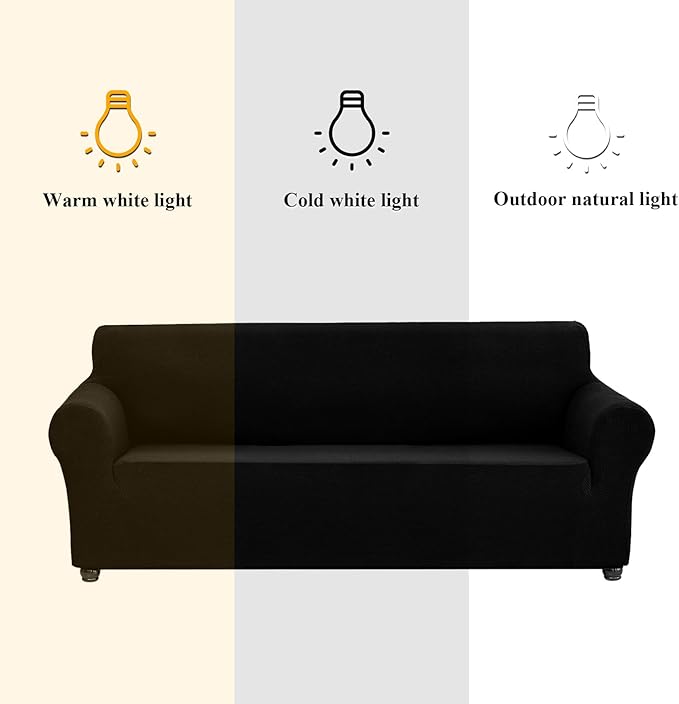 Joccun Stretch Loveseat Couch Cover Slipcover, 1-Piece Sofa Cover for 2 Cushion Couch Spandex Jacquard Washable Furniture Protector Cover for Living Room,Kids,Pets（Loveseat,Black）