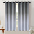 SimpleHome Ombre Room Darkening Curtains 63 inch Long for Bedroom,Gradient Grey White to Gray Light Blocking Thermal Insulated Grommet Curtains Window Drapes for Living Room,2 Panels, 52x63 inches