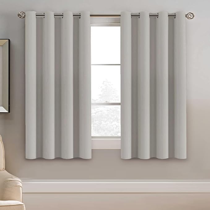 H.VERSAILTEX Blackout Curtain for Living Room Thermal Insulated Window Treatment Curtain 54 inch Length Energy Saving Solid Grommet Top Blackout Drape, One Panel, Stone, 52" W x 54" L