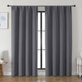Simplebrand Ava Grey Blackout Curtains for Bedroom 84 Inch Length 2 Panels Set, Solid Thermal Insulated Privacy Living Room Window Treatment Curtains Blackout Drapes, W50 x L84 Inch, Grey