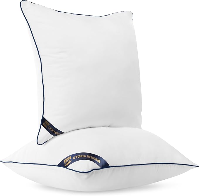 Utopia Bedding Throw Pillow Inserts (Pack of 2, White), 12 x 12 Inches Decorative Indoor Pillows for Sofa, Bed, Couch, Cushion Sham Stuffer