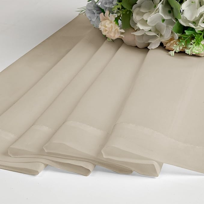 OVZME Taupe Sheer Curtains 96 Inches Long 2 Panels - Soft Light Filtering Window Sheer Panels for Living Room/Bedroom, Top Dual Rod Pocket, 1 Pair, Each 42Wx96L Inches