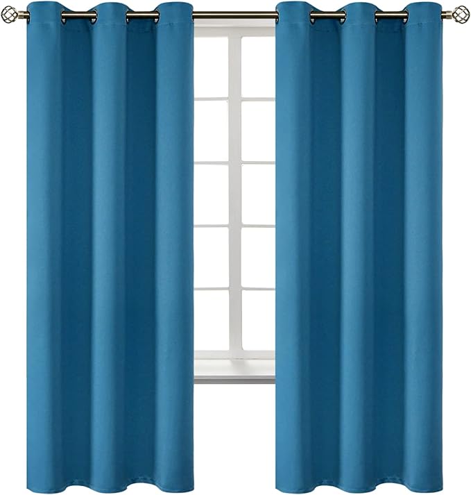 BGment Blackout Curtains - Grommet Thermal Insulated Room Darkening Bedroom and Living Room Curtains, Set of 2 Panels (42 x 72 Inch, Steel Blue)