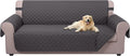 U-NICE HOME Large Sofa Cover Reversible Couch Cover for Dogs with Elastic Straps Water Resistant Furniture Protector for Pets Couch Cover for 4 Cushion Couch (Oversized Sofa, Dark Grey/Dark Grey)