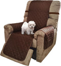 U-NICE HOME Recliner Chair Covers Reversible Chair Cover Pet Covers for Dogs with Elastic Straps Water Resistant Diamond Quilted (28''Recliner Oversized, Brown/Brown)