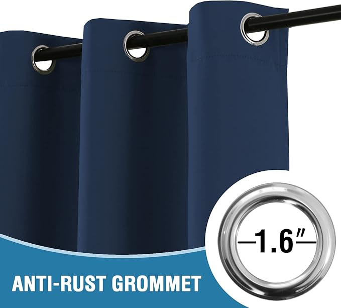 H.VERSAILTEX Doorway Curtain Blackout Closet Door Curtain Room Divider Window Treatment Curtain for Bedroom Thermal Insulated Privacy Drape Soundproof Grommet, 42 x 80 inches, 1 Panel, Navy