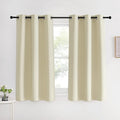 NICETOWN Kitchen Curtains, Short Curtains for Bedroom Windows, Beige, 42" W by 60" L, 1 Pair, Thermal Insulated Room Darkening Curtain Panels for Girls Room, Cafe
