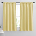 RYB HOME Blackout Curtains for Bedroom - Thermal Insulating Privacy Window Curtains for Kids Nursey Dining Bathroom Home Office Decor, Width 42 x Length 45 inches, Light Yellow, 2 Panels