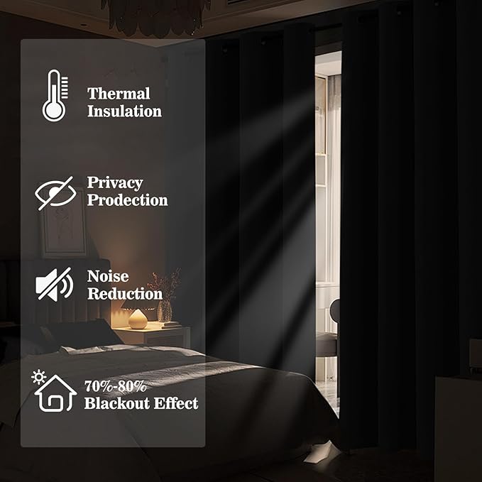 Yakamok Blackout Ombre Dark Blue and Burnt Orange Curtains-Gradient Room Darkening Curtain, Grommet Thermal Insulated Light Blocking Window Drapes Curtain for Living Room Bedroom,52 x 63 Inch,2 Panels