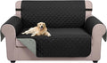 U-NICE HOME Loveseat Sofa Cover Reversible Couch Cover for Dogs Pets with Elastic Straps Water Resistant Furniture Protector for 2 Cushion Couch (Loveseat, Black/Grey)