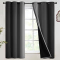 SimpleHome Ombre 100% Blackout Curtains for Bedroom, Full Light Blocking Black and Greyish White Curtains, Thermal Insulated Grommet Window Drapes for Living Room,2 Panels, 42x63 inches Length