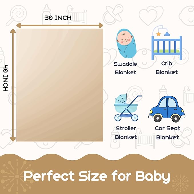 Sherpa Fleece Baby Blanket, Ultra Soft Fluffy Premium Baby Blankets for Boys Girls, Cozy Infant Toddler Newborn Receiving Blankets for Crib Stroller 30”×40” (Khaki)