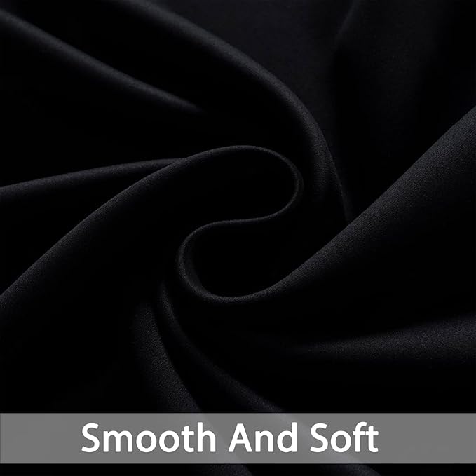 Yakamok Blackout Room Darkening Curtain Panel - Window Treatment Panel for Home Theater, Noise Reducing Drape/Drapery, 52 inches Wide by 84 inches Long, 1 Piece, Black