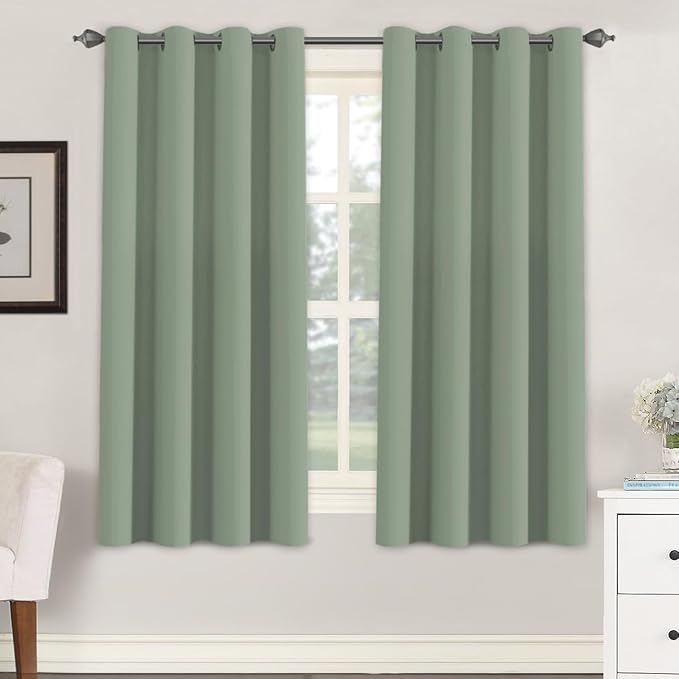 H.VERSAILTEX Blackout Curtain for Living Room Thermal Insulated Window Treatment Curtain Extra Long 63 inch Length Energy Saving Solid Grommet Top Blackout Drape, One Panel, Cyan, 52" W x 63" L