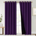 NICETOWN Royal Purple Full Shade Curtain Panels, 62 x 84 inch, Pair of Energy Smart & Noise Blocking Out Blackout Drapes for Dining Room Window, Thermal Insulated Guest Room Lined Window Dressing