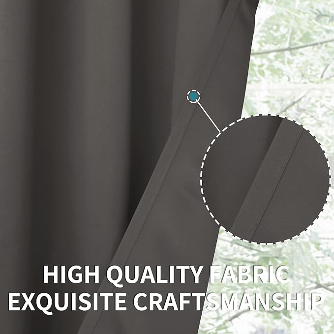 BGment Blackout Curtains for Bedroom - Grommet Thermal Insulated Room Darkening Curtains for Living Room, Set of 2 Panels (52 x 72 Inch, Grey)